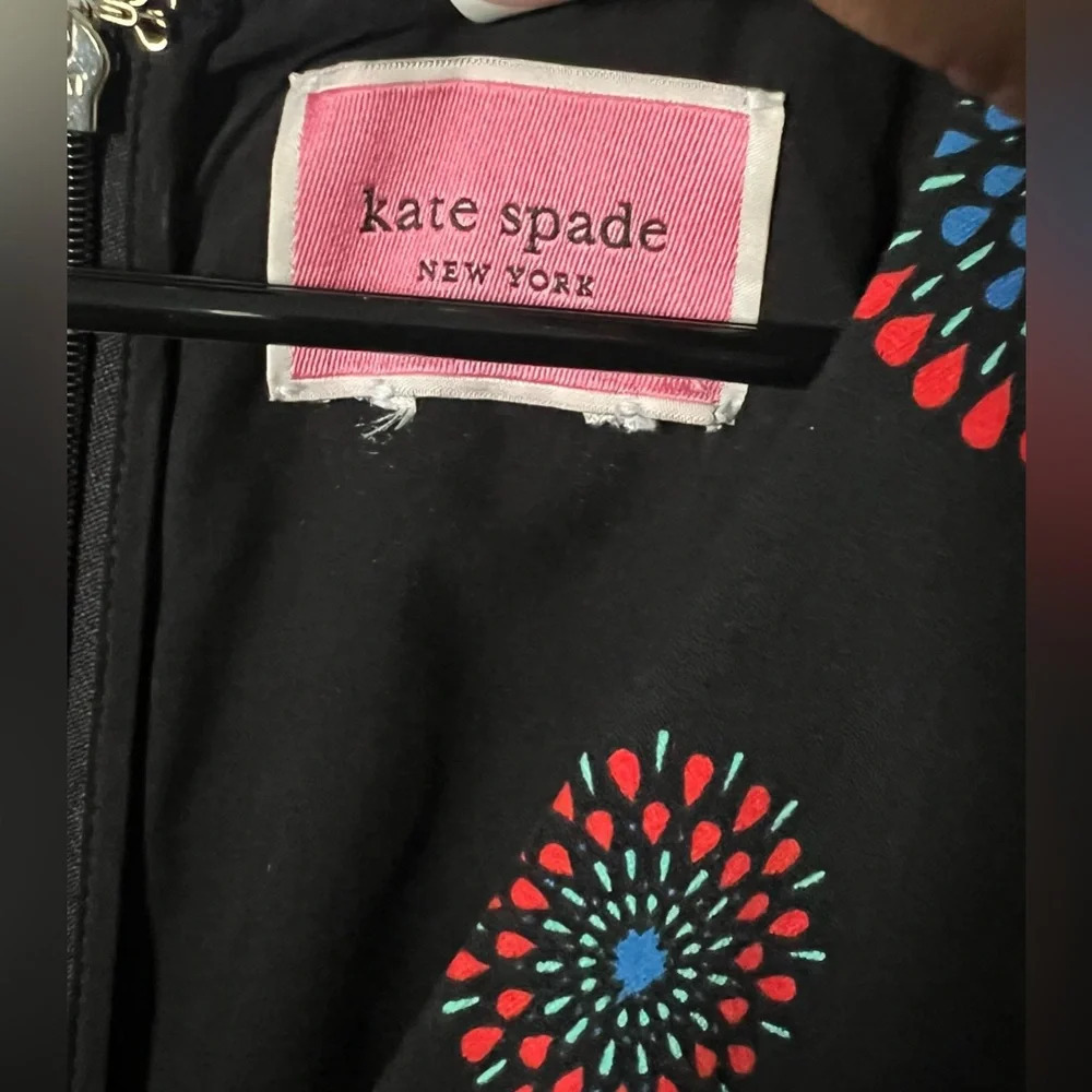 Kate Spade Black Midi Dress with Vibrant Patterns - Picture 5 of 11